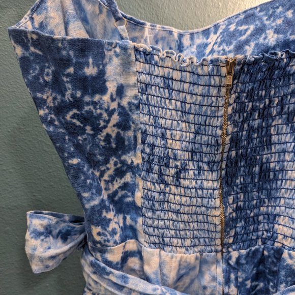 Reformation Marseilles Linen Shibori Dye Dress - Picture 6 of 11